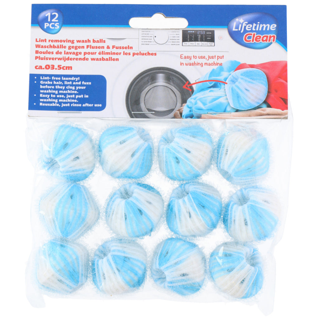 Lifetime Clean Laundry Balls Lint Remover 12 Pieces D3.2cm