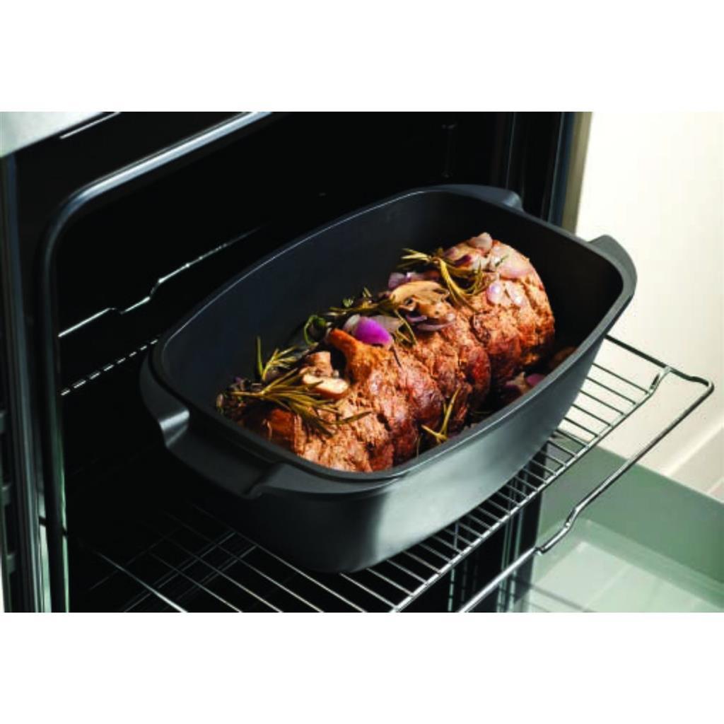 Alpina Roasting Pan with Glass Lid 5.5 L 39.5x22.5x10.8 cm Black