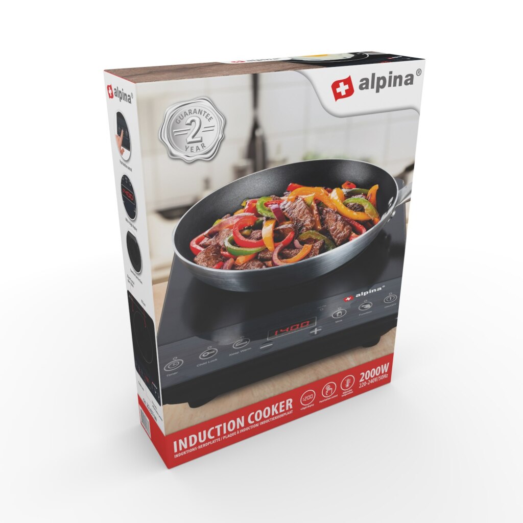 Alpina 1-Burner Induction Hob 2000W Black