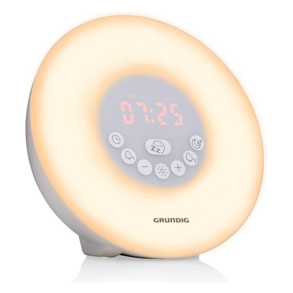 Grundig Wake-Up Light Alarm Clock - White - FM Radio - 10 Natural Sounds