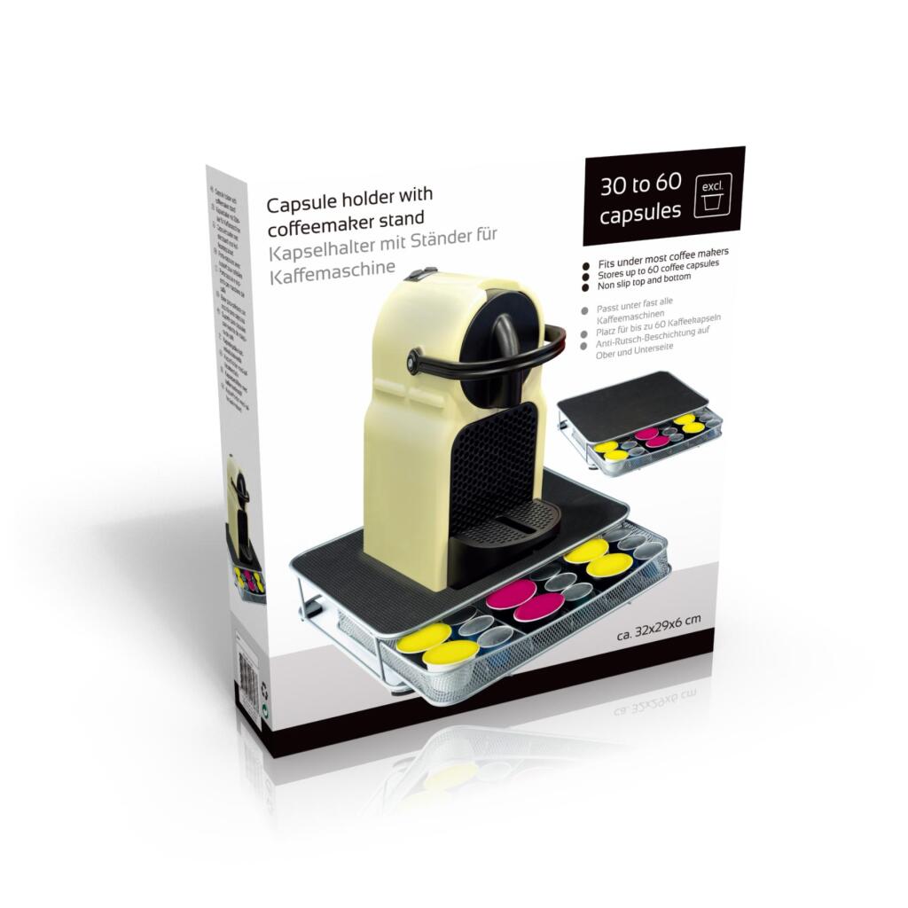 Standard Coffee Maker with Capsule Holder 32x29x6 cm Metal/Black/Silver