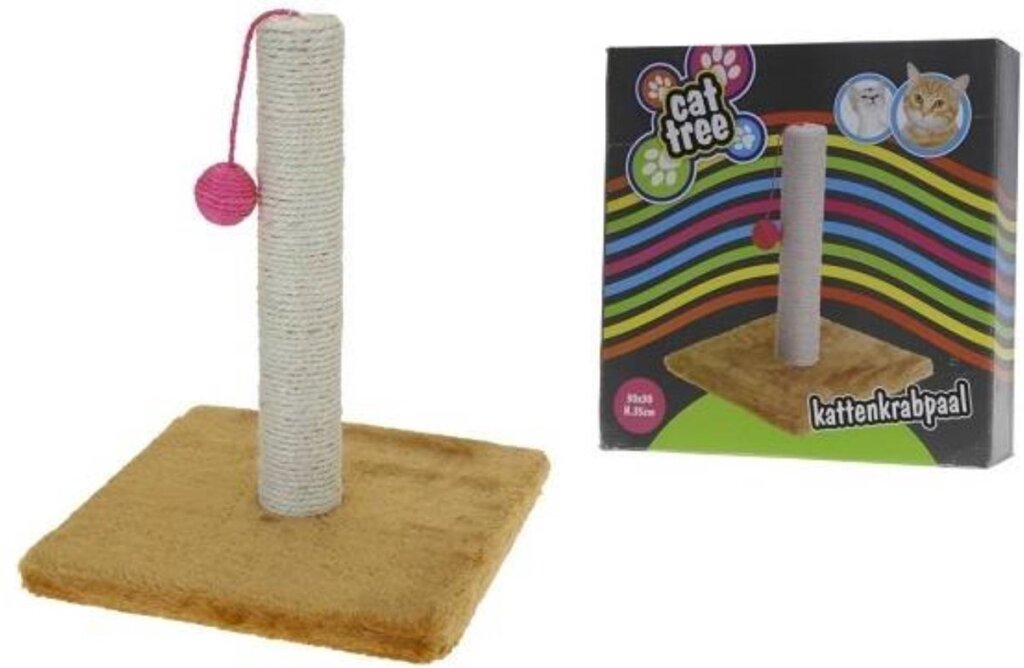 Pet Toys Wooden Scratching Post with Ball 30 x 35 cm