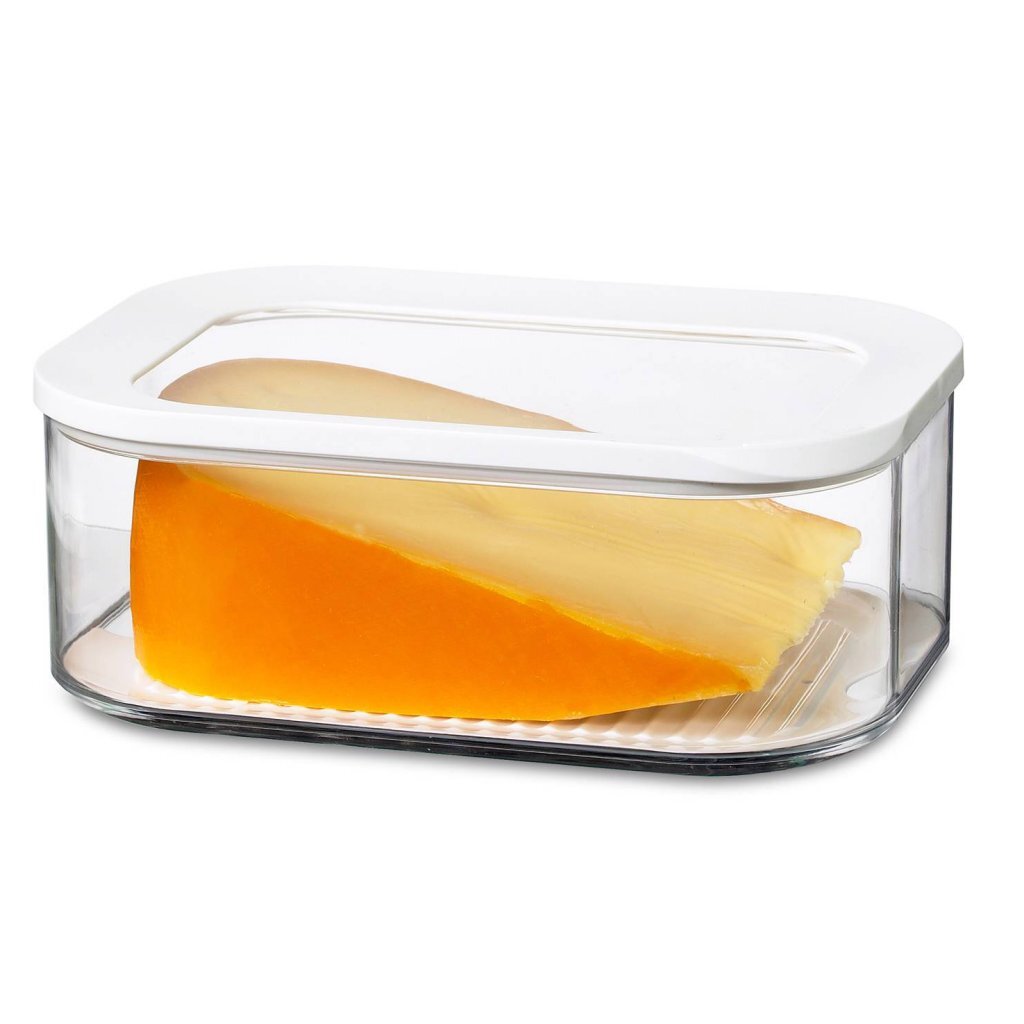 Mepal Cheese Box Modula - White - 2000 ml Capacity with Transparent Lid
