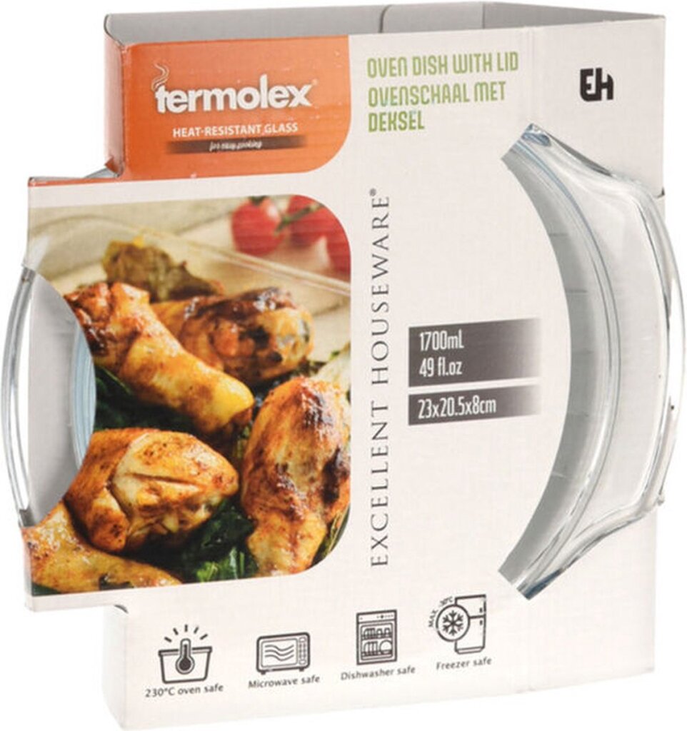 DoaBuy Glass Oven Dish with Lid 23x20.5x8 cm - 1700 ml