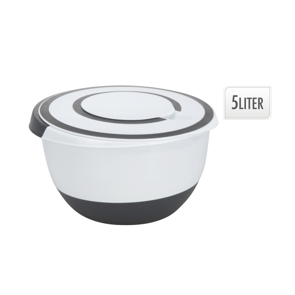 Mixing Bowl 5 L - White/Black - Handy for Cooking and Baking