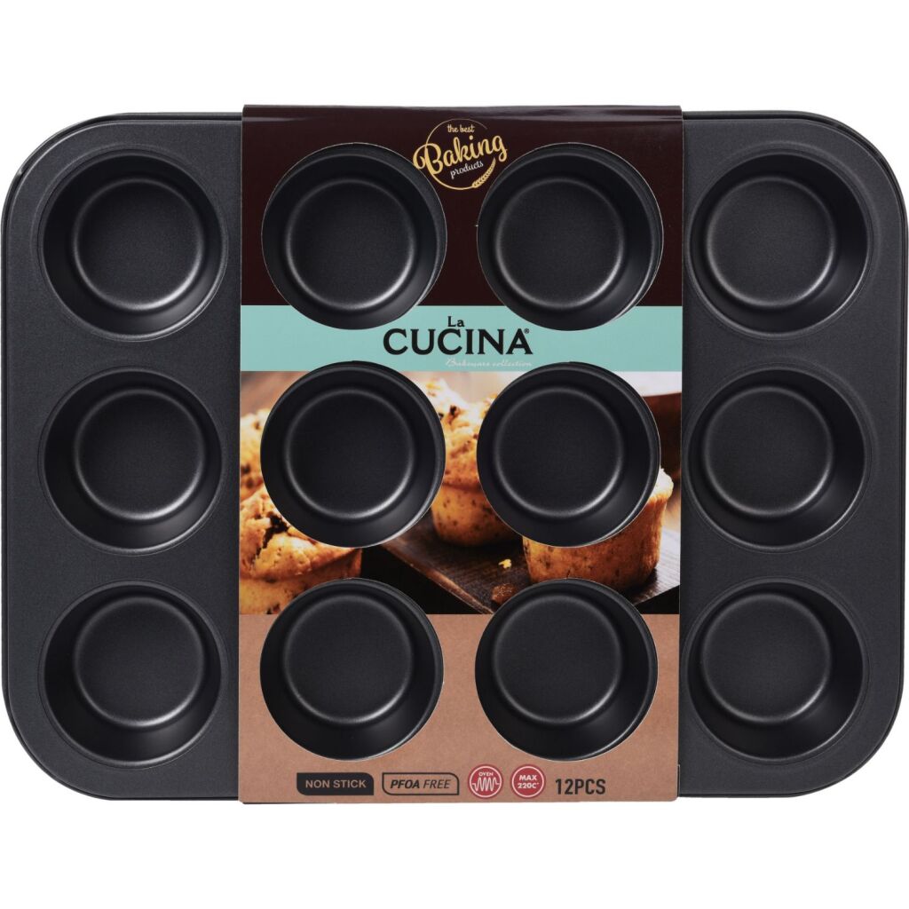 La Cucina Muffin Pan 35x26.5x3.5 cm Black