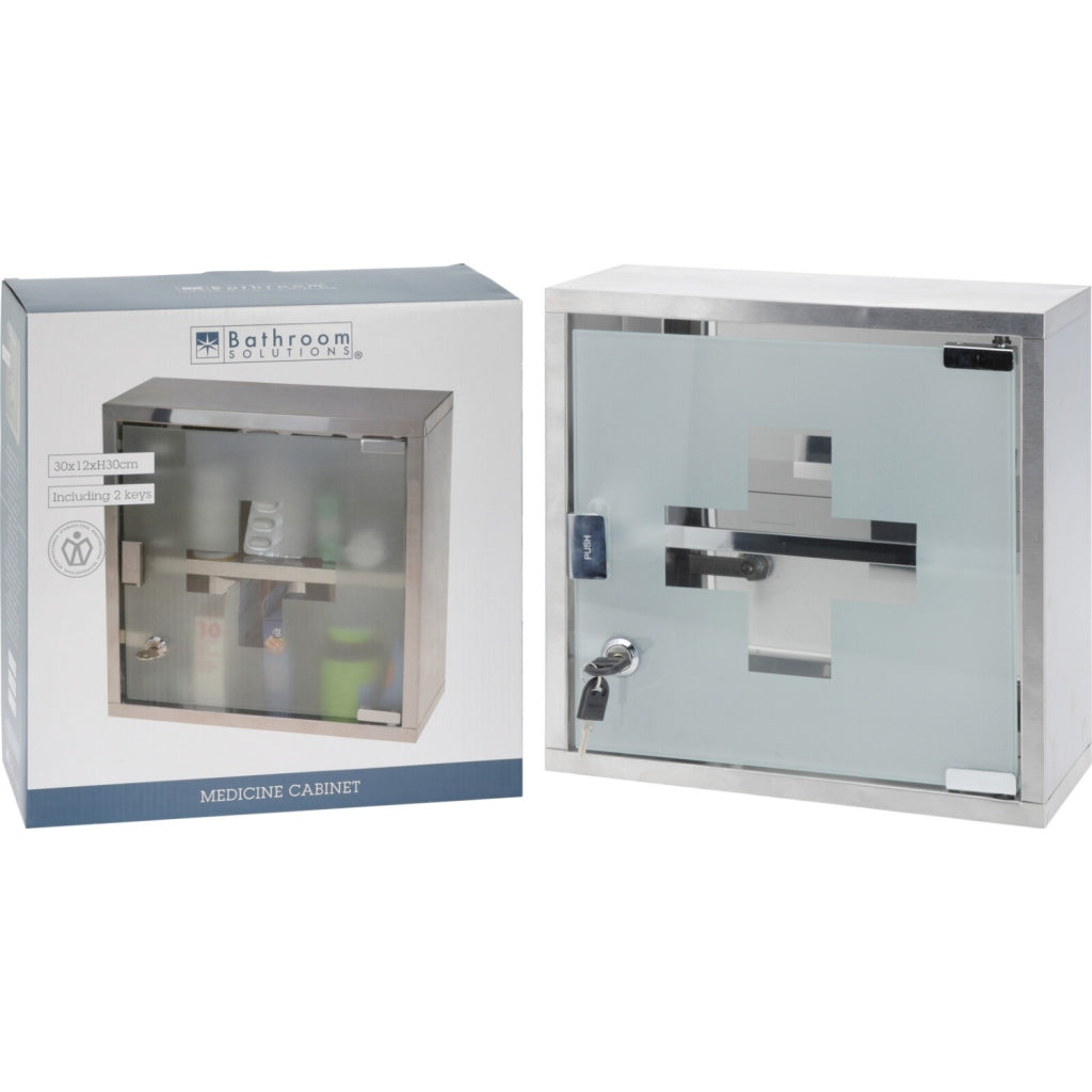 Excellent Care Stainless Steel/Glass Medicine Cabinet