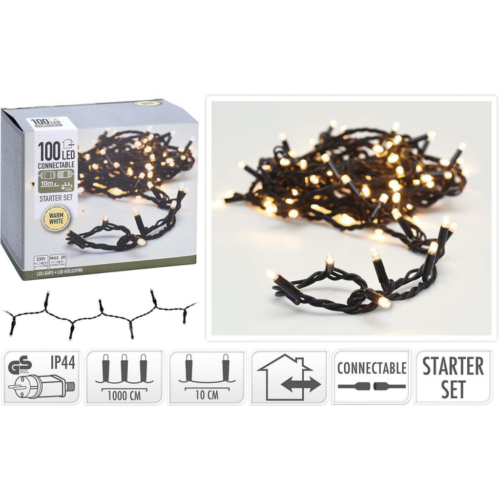 S.I.A. Connectable Christmas Lights Starter Set 100 LEDs 10 M IP44