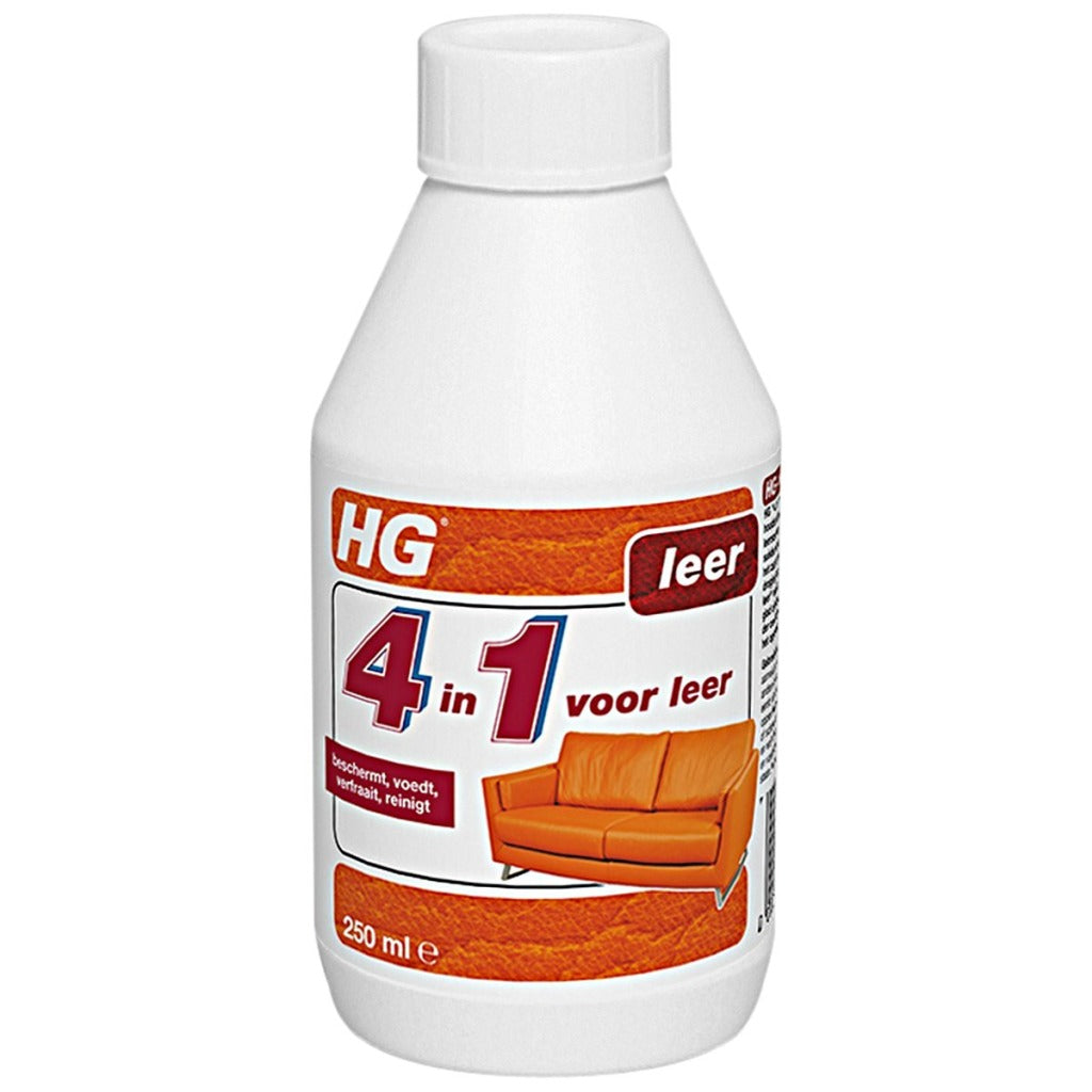 HG 4in1 For Leather 250 ml - Cleans and Nourishes Leather for Protection
