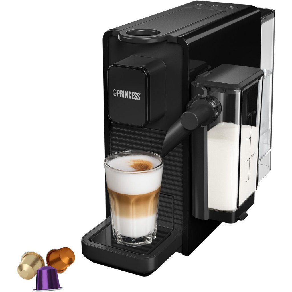 Princess Capsule and Latte Pro Coffee Machine Black