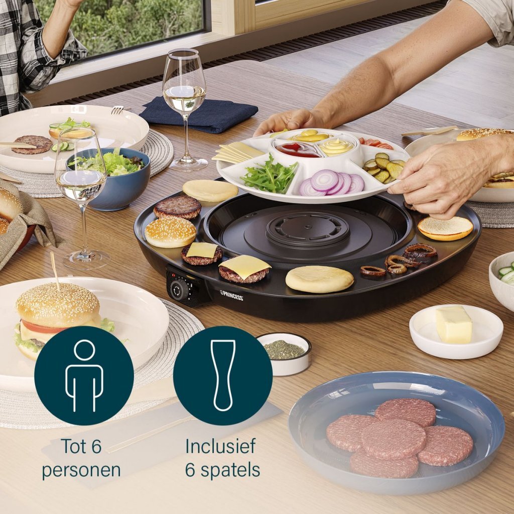 Princess Table Chef Pirouette Gourmet Set 1100W Black for 6 People