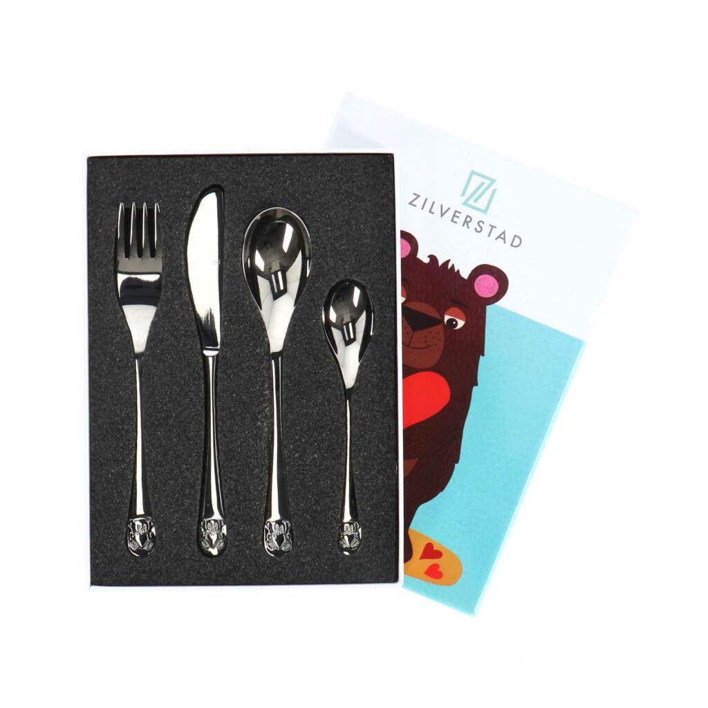 Zilverstad Children's Cutlery Bear with Heart 4-piece