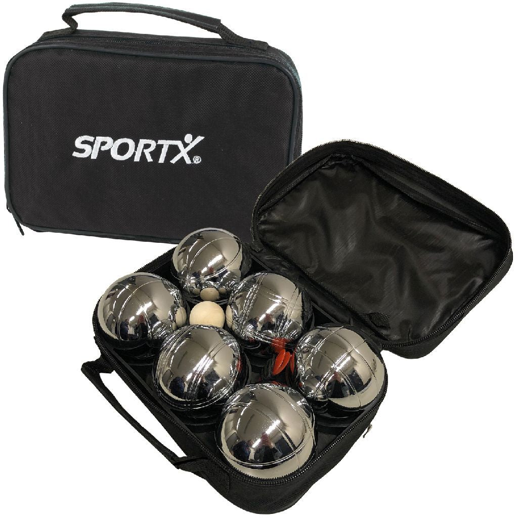 SportX Ball Game Set with 6 Pétanque Balls and Measuring Cord