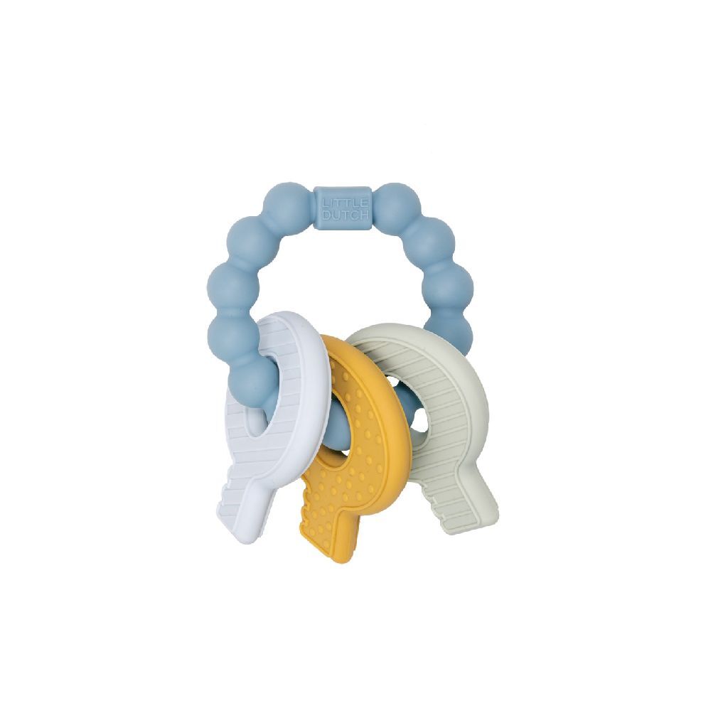 Little Dutch Silicone Teething Ring Keyring Blue