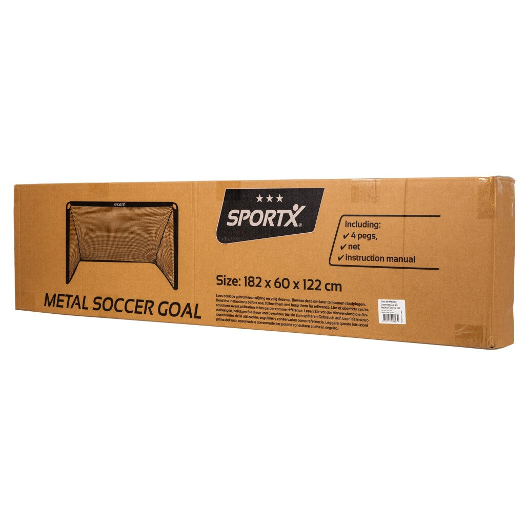 SportX Metal Football Goal 182x60x122 cm - Black