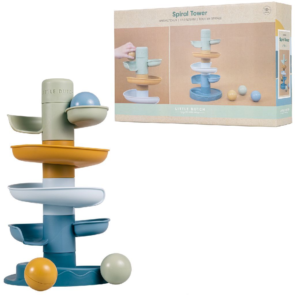 Little Dutch Spiral Tower Blue - 5 Sections - Includes 3 Balls
