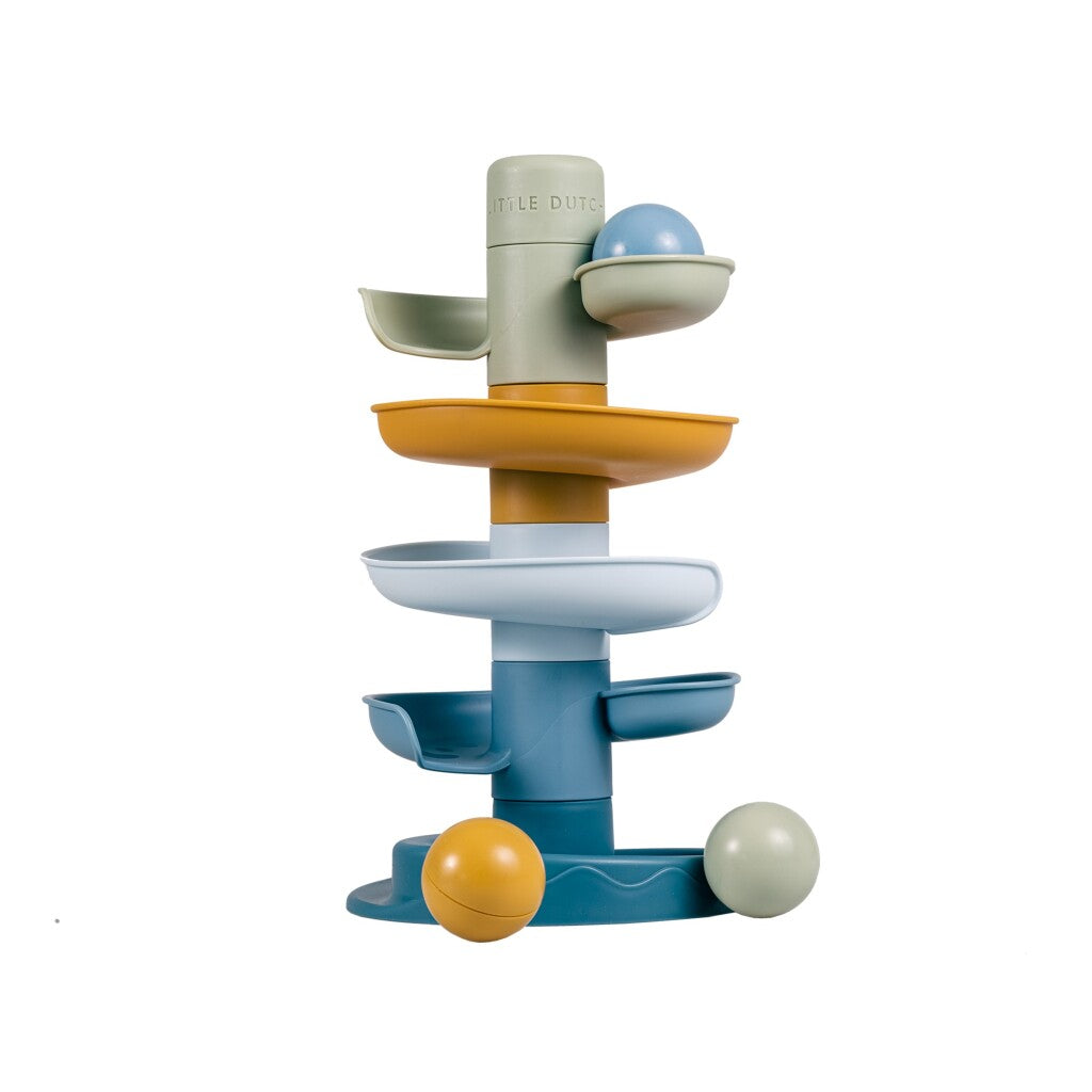 Little Dutch Spiral Tower Blue - 5 Sections - Includes 3 Balls
