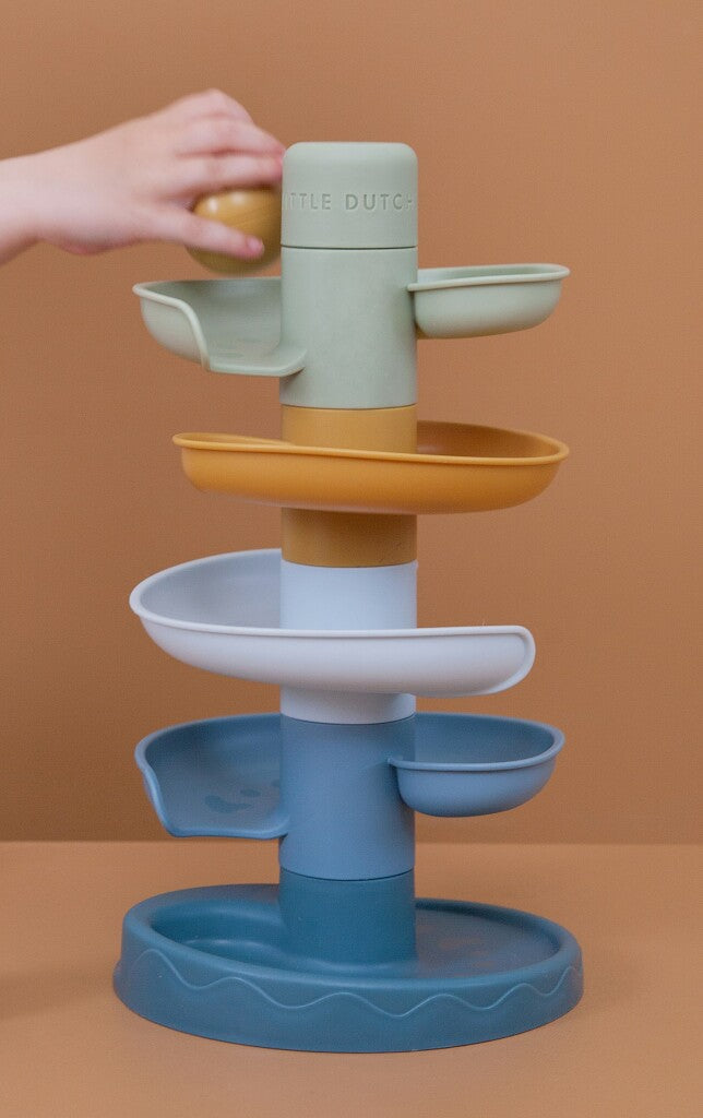 Little Dutch Spiral Tower Blue - 5 Sections - Includes 3 Balls