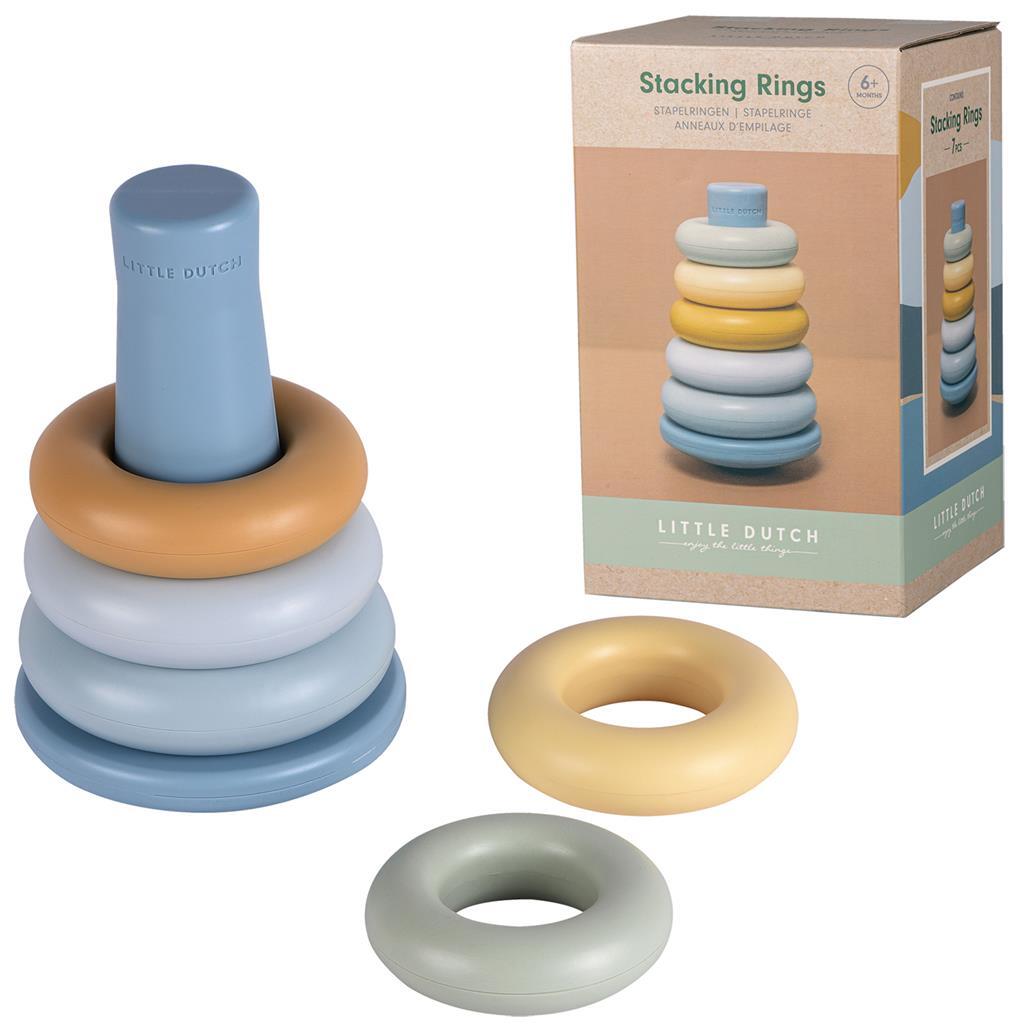 Little Dutch Stacking Rings Toy Blue 20.5 cm