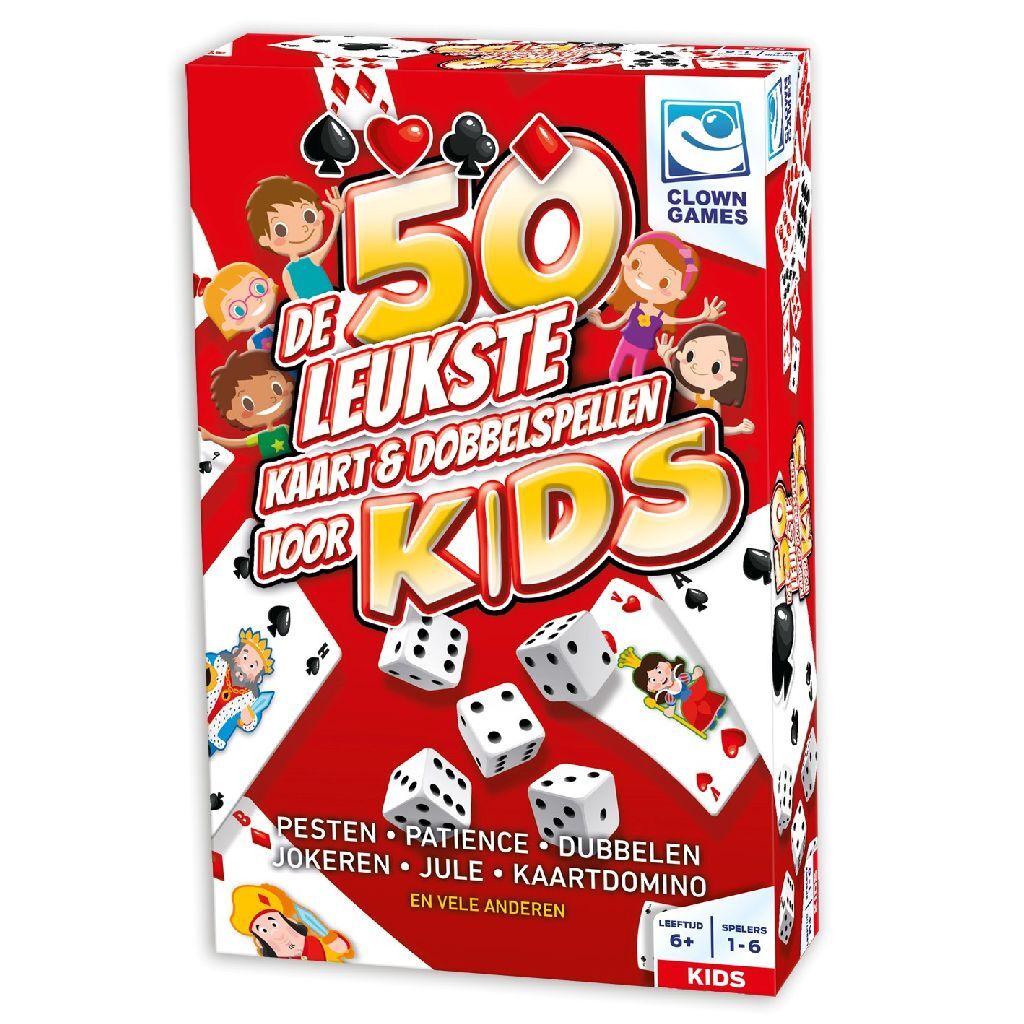 Clown Games Kids 50 Card & Dice Games Set - Suitable for 1 to 6 Players Aged 6+