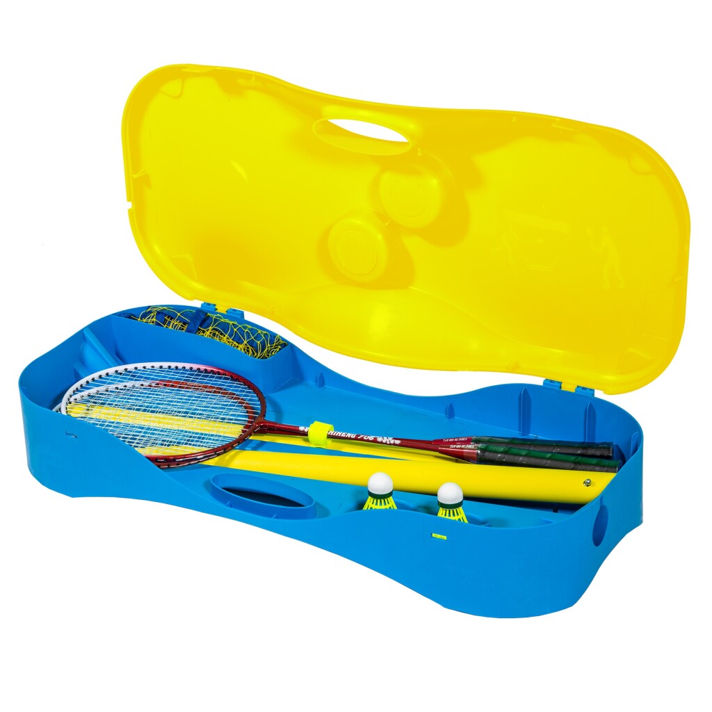 SportX Badminton Set - Complete Set for Outdoor Fun - 2 Shuttles & Rackets