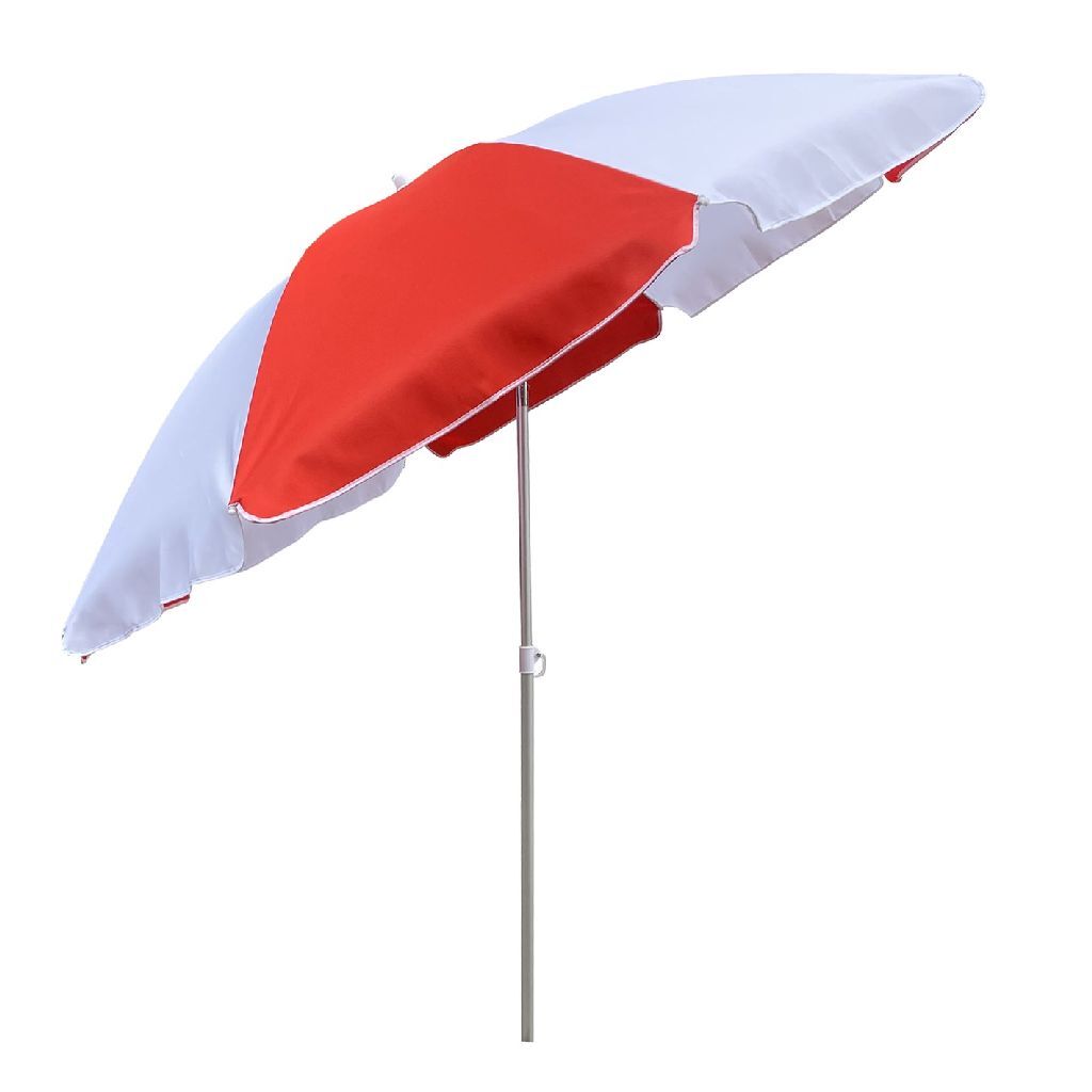 Outdoor Parasol 200 cm Red/White - UV Protection & Adjustable