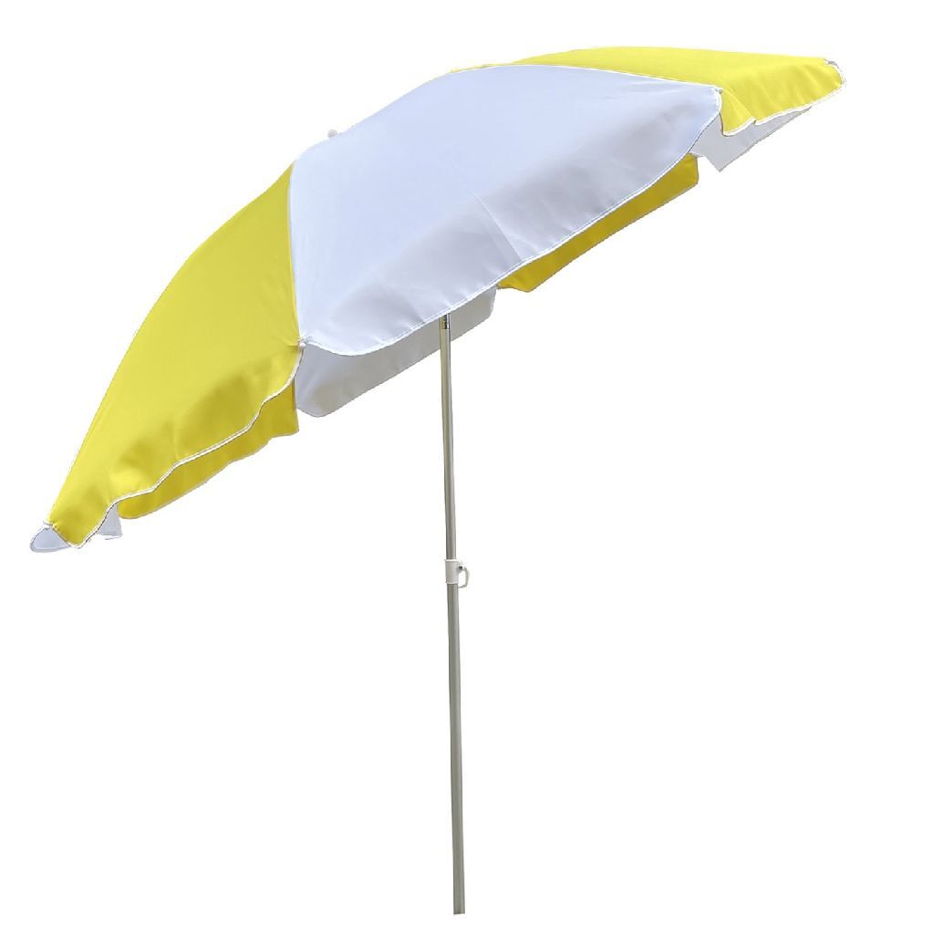 Outdoor Parasol 200 cm Yellow/White with UV Protection
