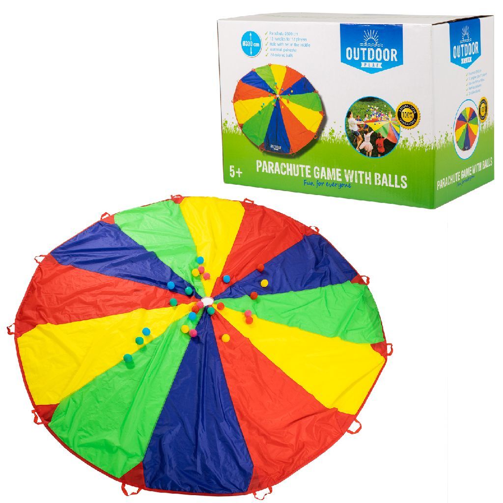 Outdoor Play Parachute Cloth with 24 Balls for 12 Players