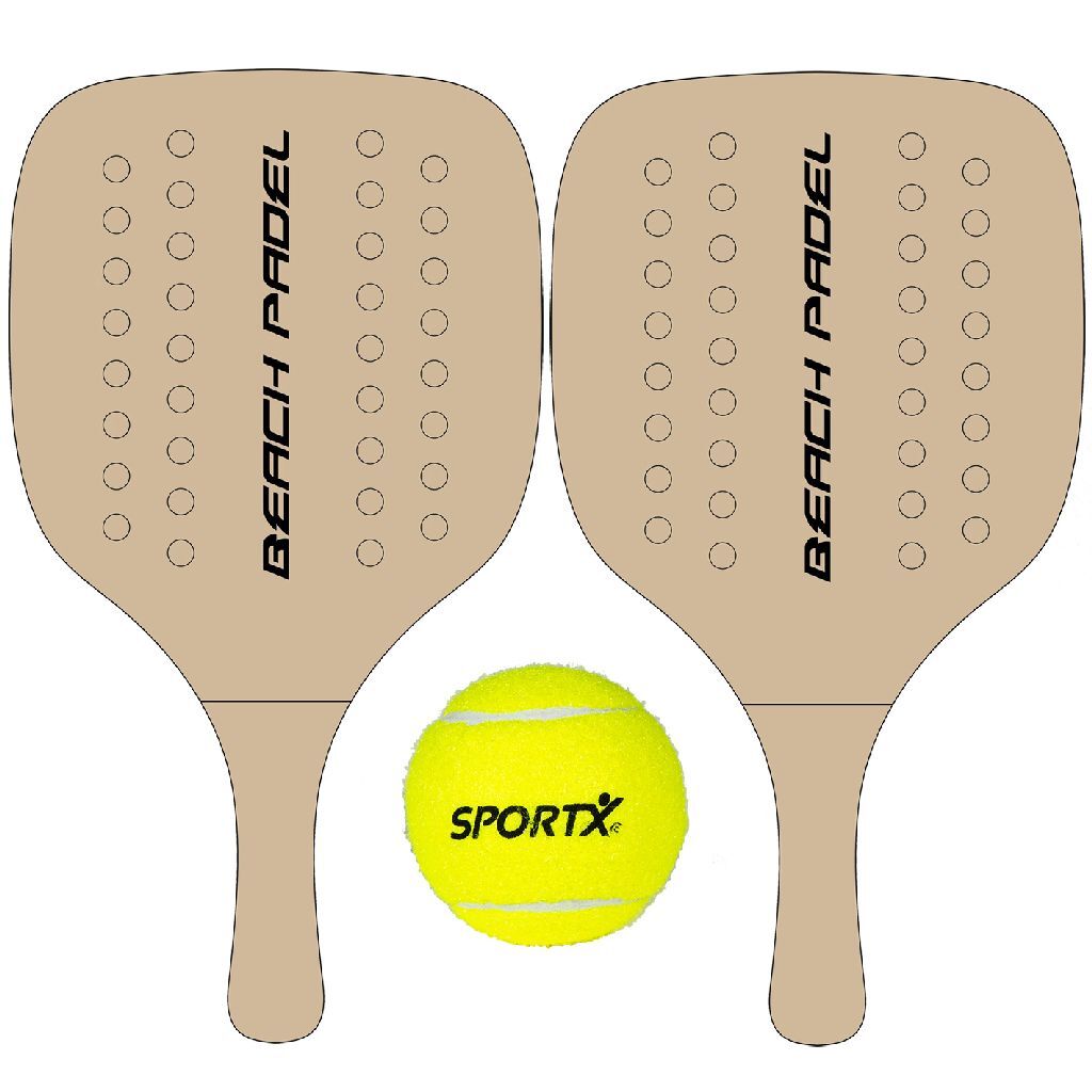 Summertime Wooden Beach Padel Set, 2 Paddles, Ages 10+