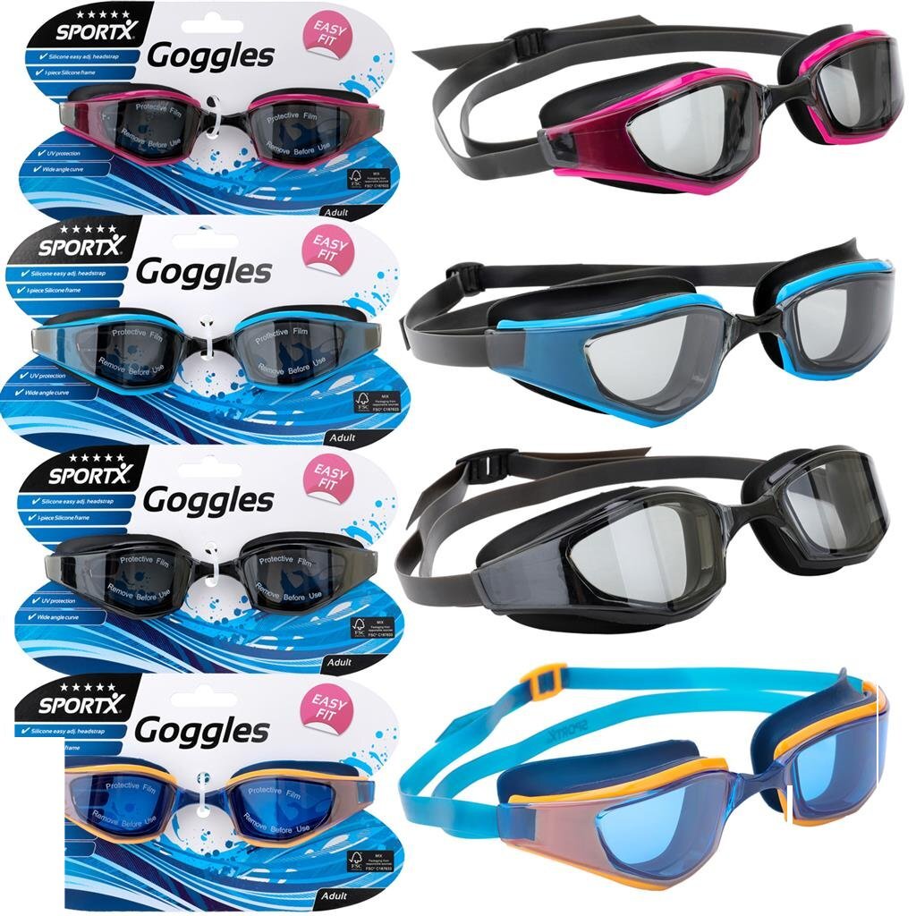 SportX Adult Swimming Goggles 5 Stars Assorted