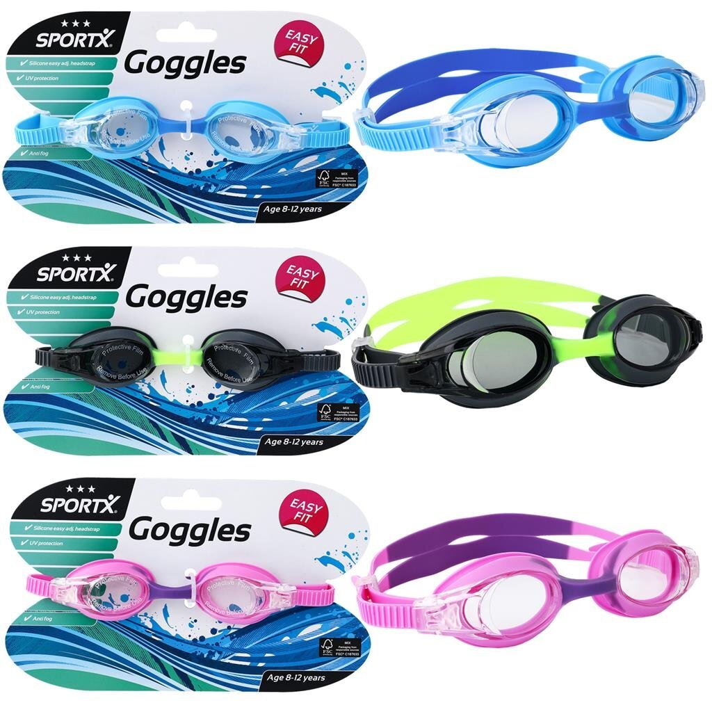 SportX Junior Swimming Goggles 3 Stars Assorted