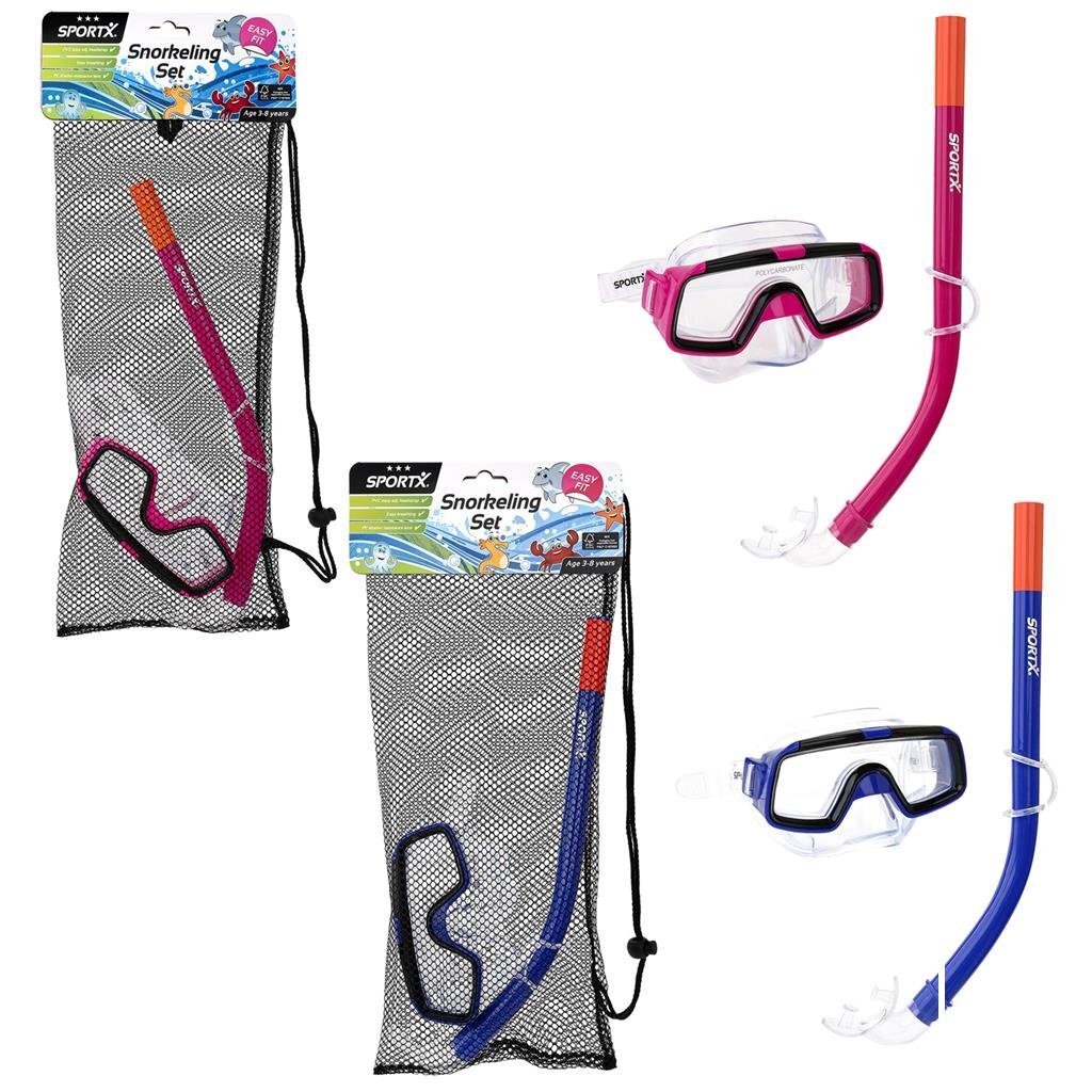 SportX Kids Snorkel Set 3 Stars Assorted - Comfortable Mouthpiece - Adjustable Headband - Random Version