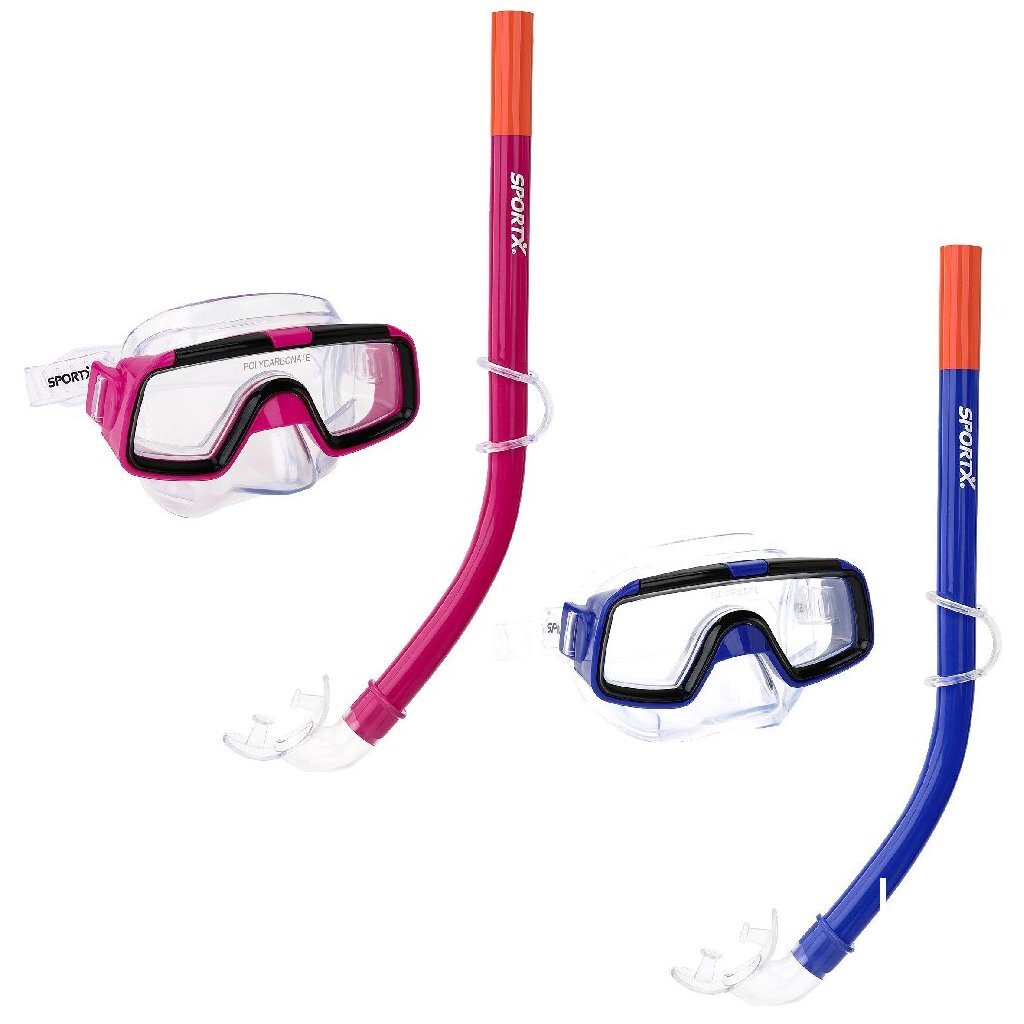 SportX Kids Snorkel Set 3 Stars Assorted - Comfortable Mouthpiece - Adjustable Headband - Random Version