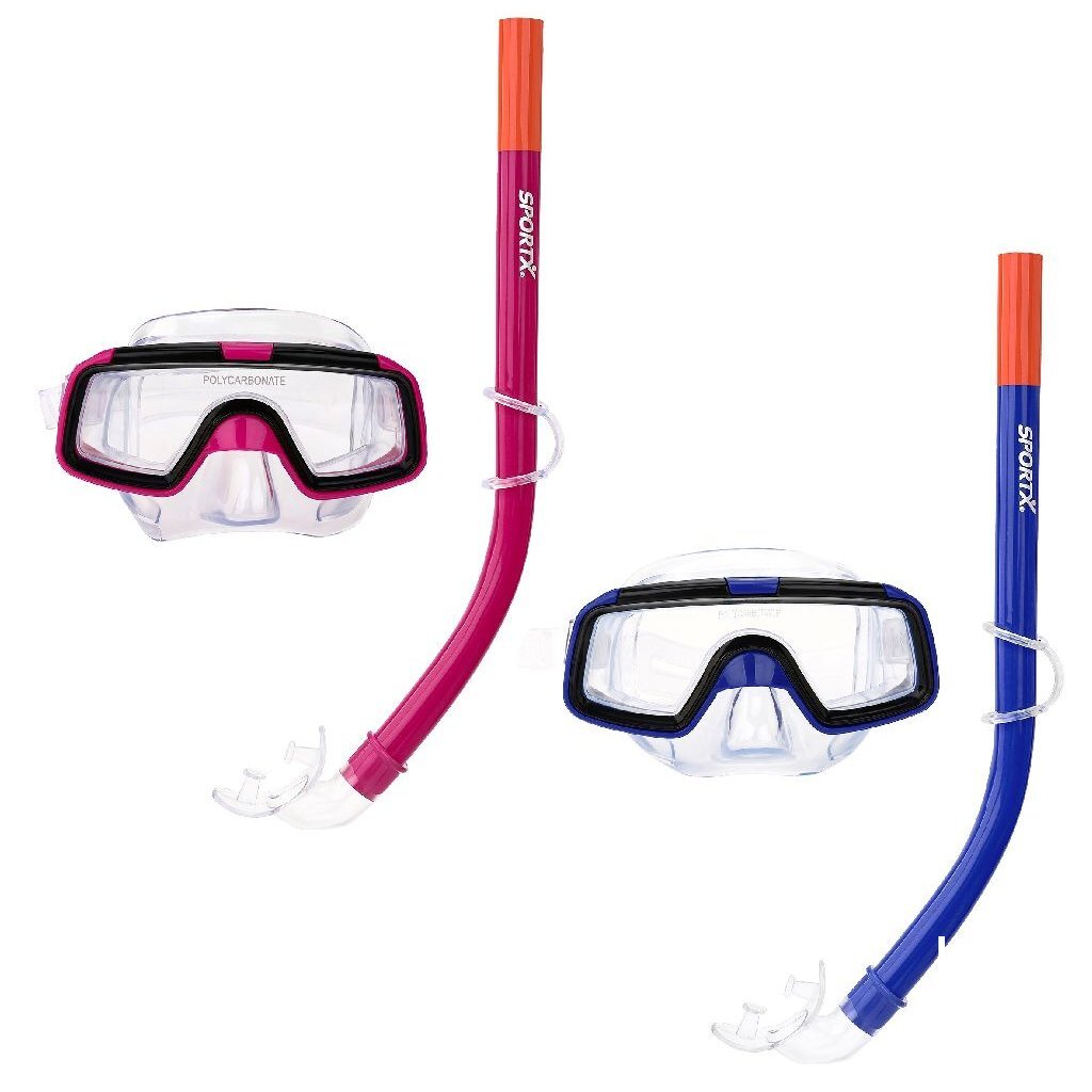 SportX Kids Snorkel Set 3 Stars Assorted - Comfortable Mouthpiece - Adjustable Headband - Random Version