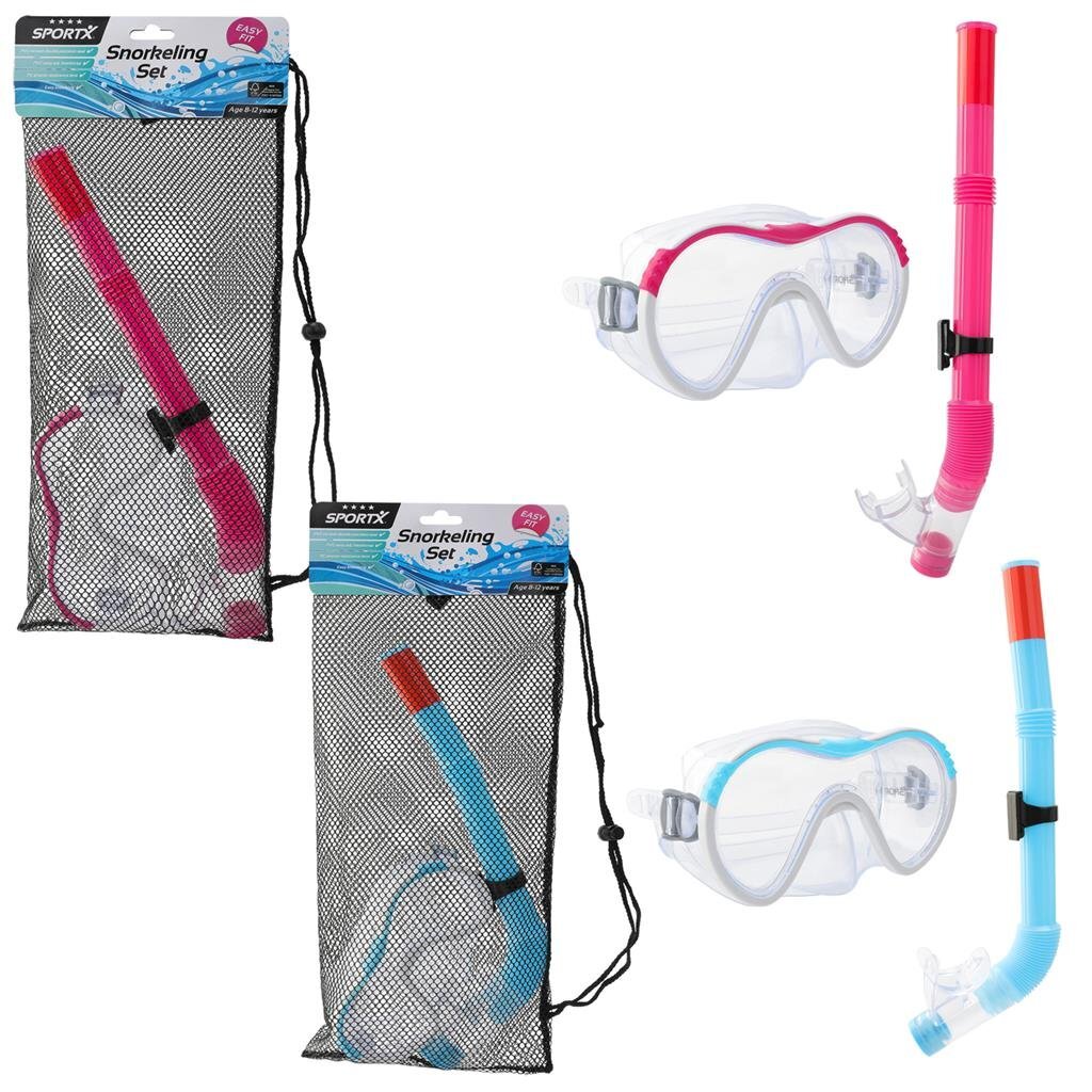 SportX Junior Snorkel Set 4 Stars Assorted - Comfortable Mouthpiece - Adjustable Headband - Random Color