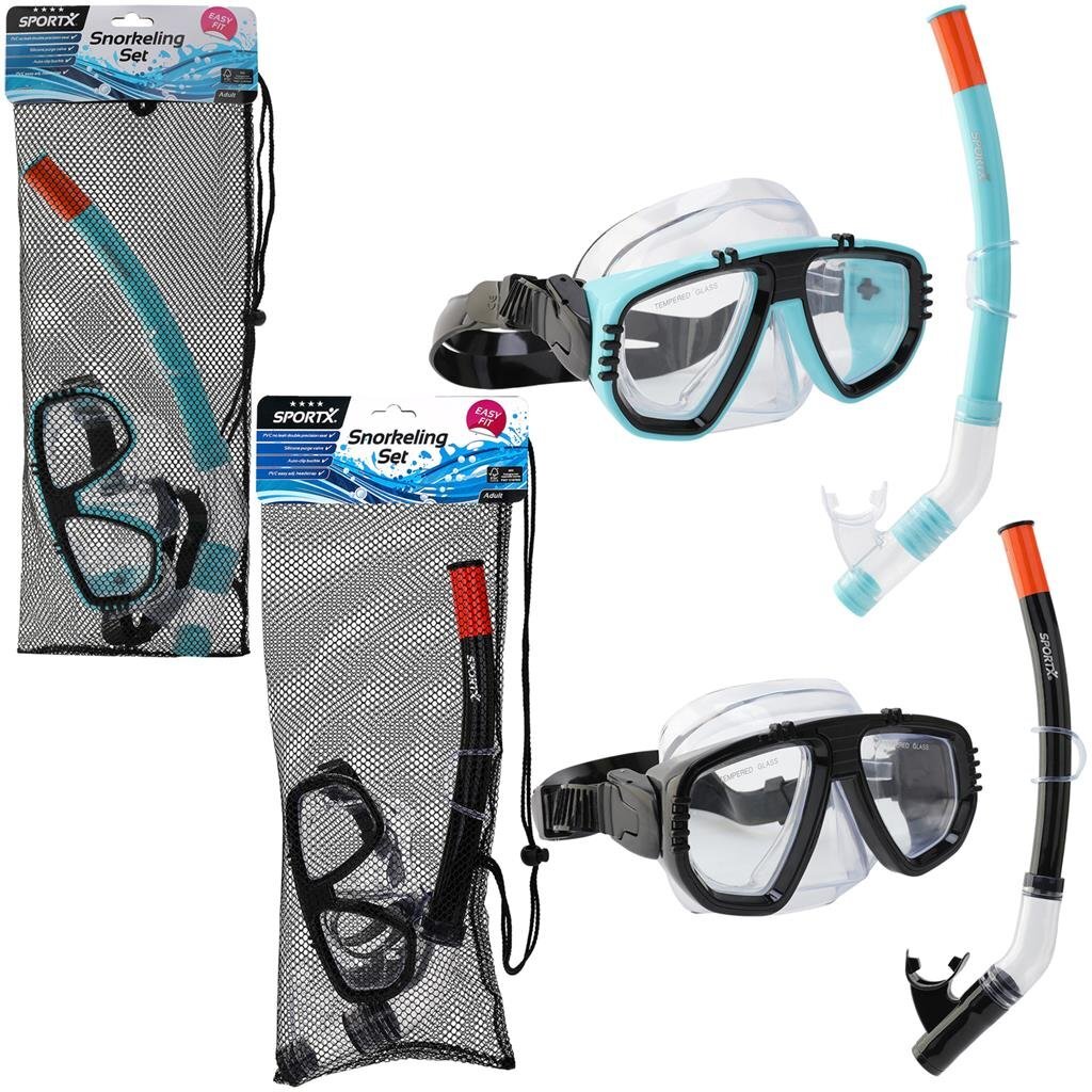 SportX Adult Snorkel Set with Silicone Valve and Storage Bag