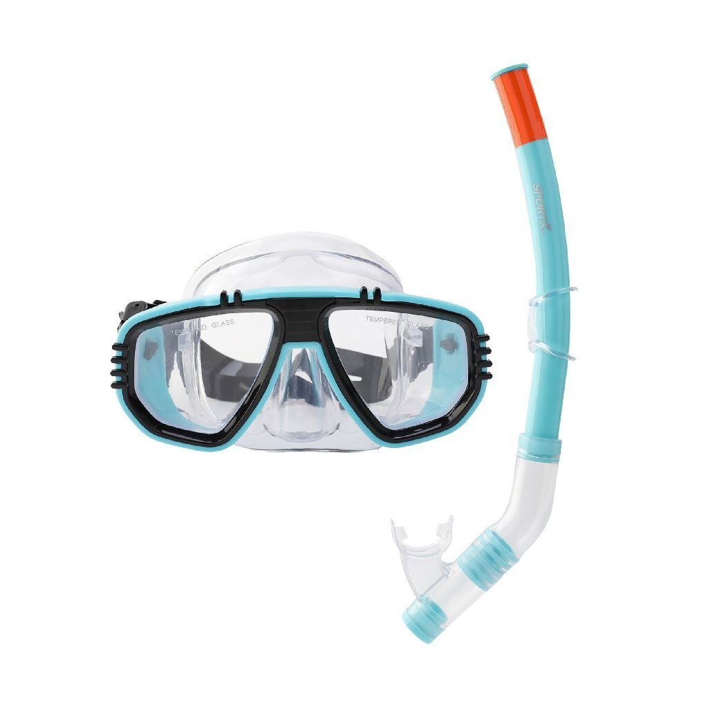 SportX Adult Snorkel Set with Silicone Valve and Storage Bag