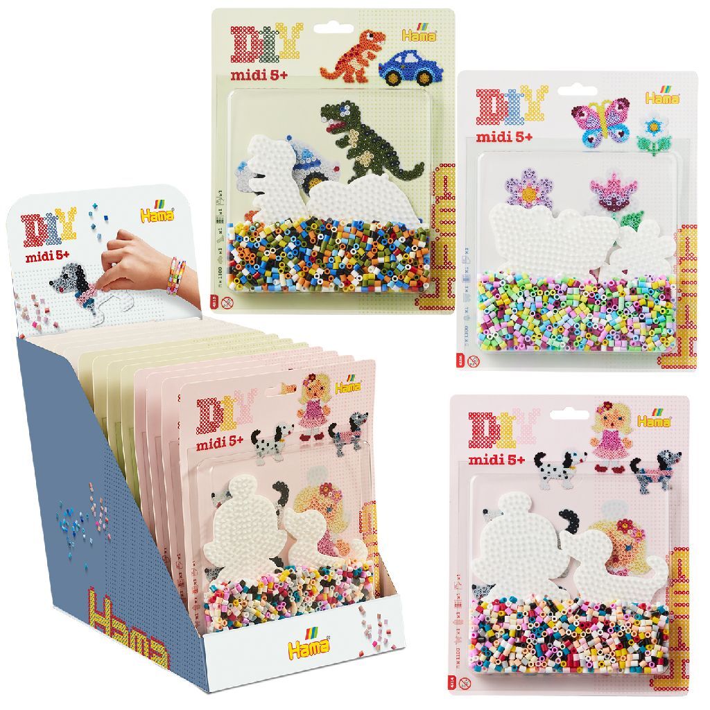 Hama Iron-on Beads Set 1100 Pieces Display 12 Pieces for Children 5+