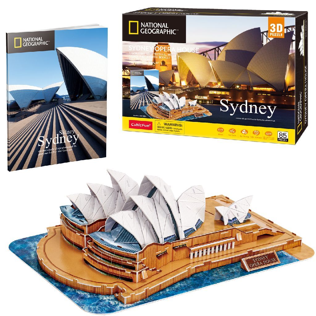 Cubic Fun 3D Puzzle Sydney Opera House 85 Pieces for Kids Aged 8 and Up