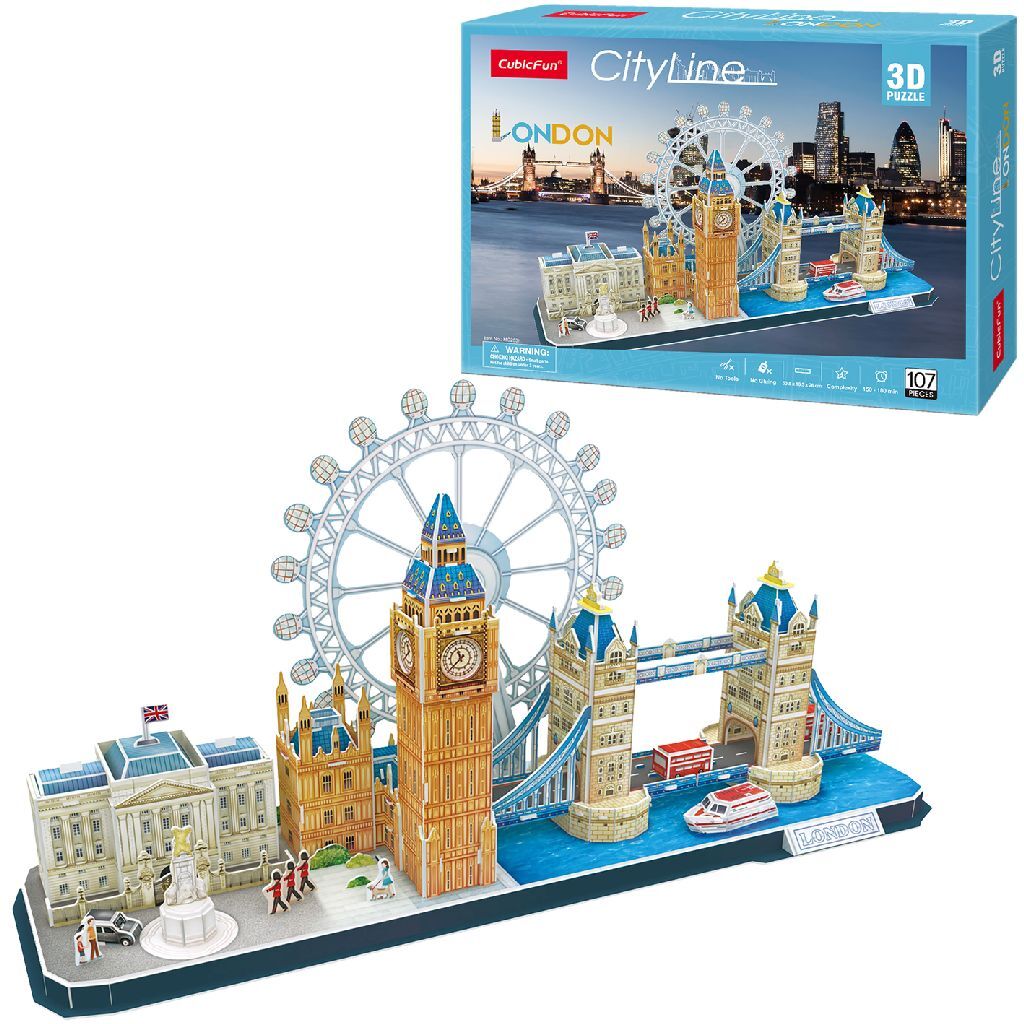 Cubic Fun 3D Puzzle London City Line 107 Pieces for Kids Aged 8 and Up