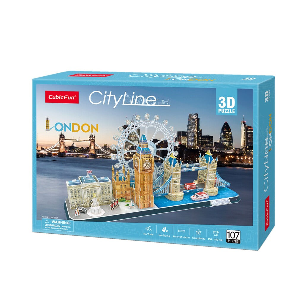 Cubic Fun 3D Puzzle London City Line 107 Pieces for Kids Aged 8 and Up