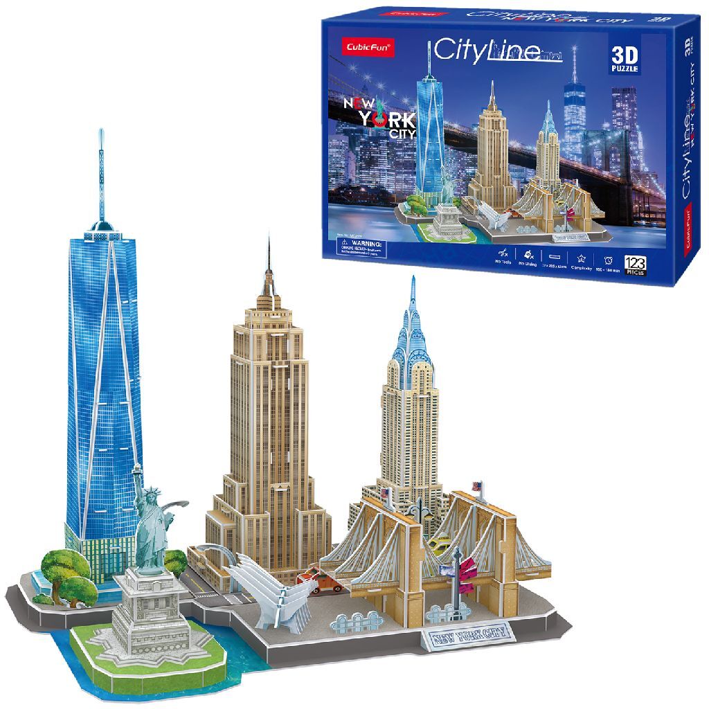 Cubic Fun 3D Puzzle New York City Skyline 123 Pieces for Kids Aged 8 and Up