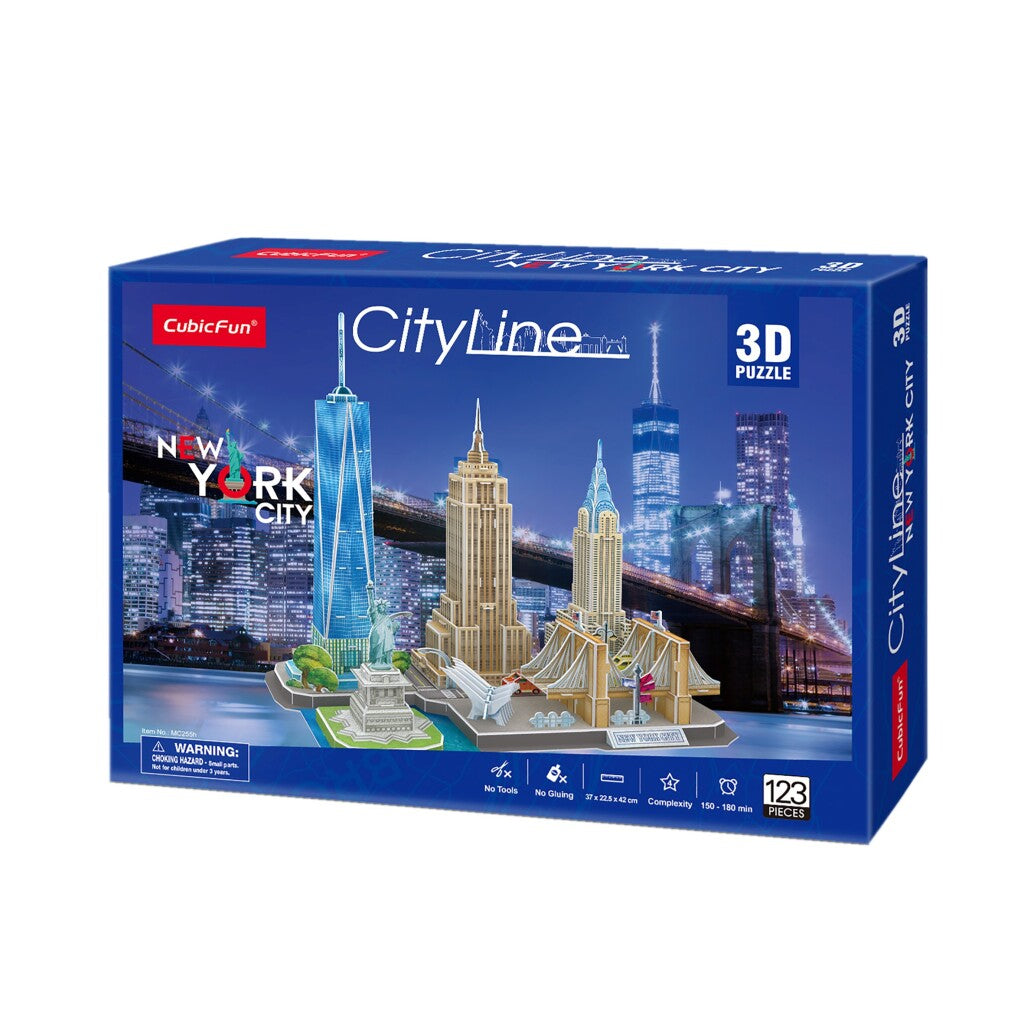 Cubic Fun 3D Puzzle New York City Skyline 123 Pieces for Kids Aged 8 and Up