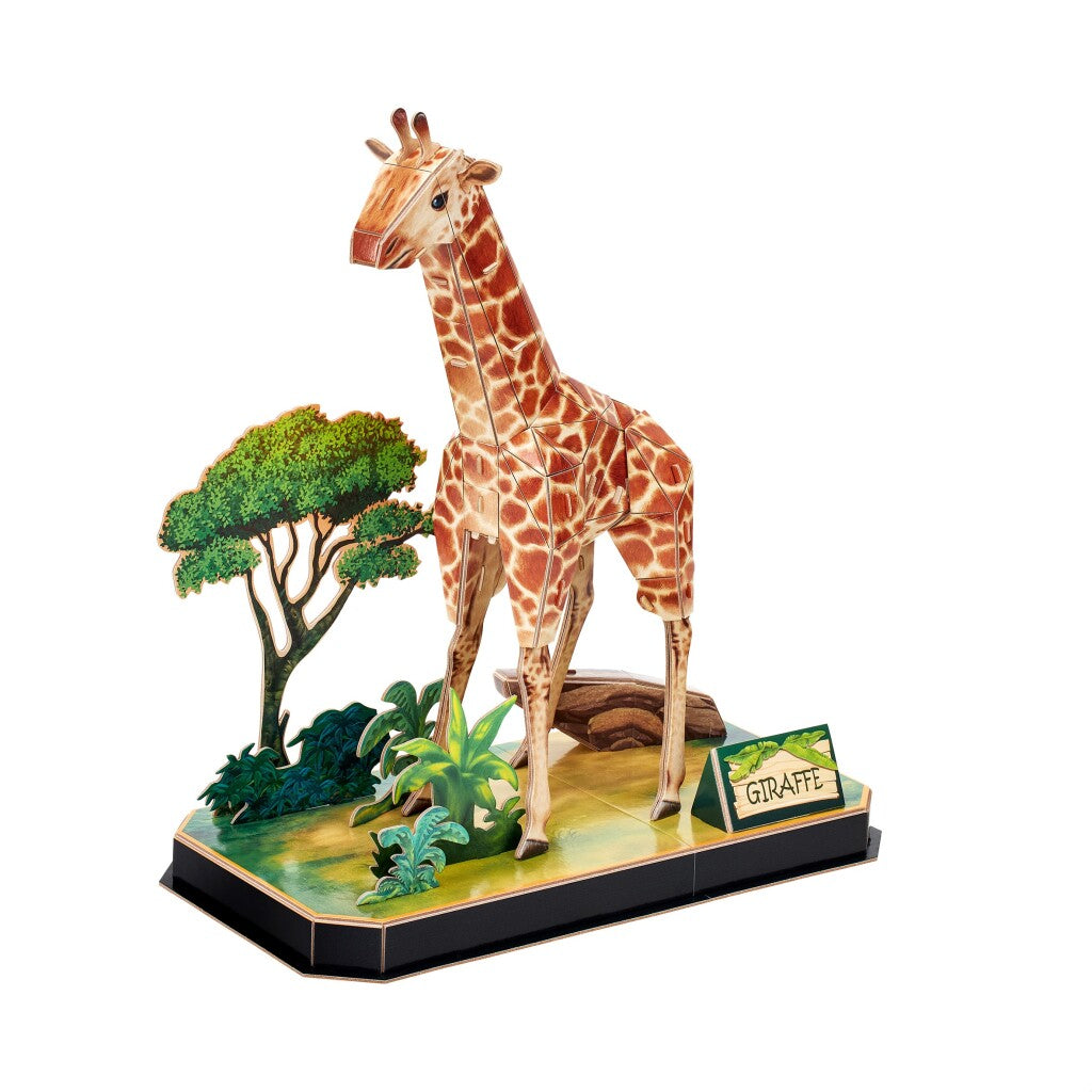 Cubic Fun 3D Puzzle Giraffe 43 Pieces with Display Stand for Kids Aged 8 and Up