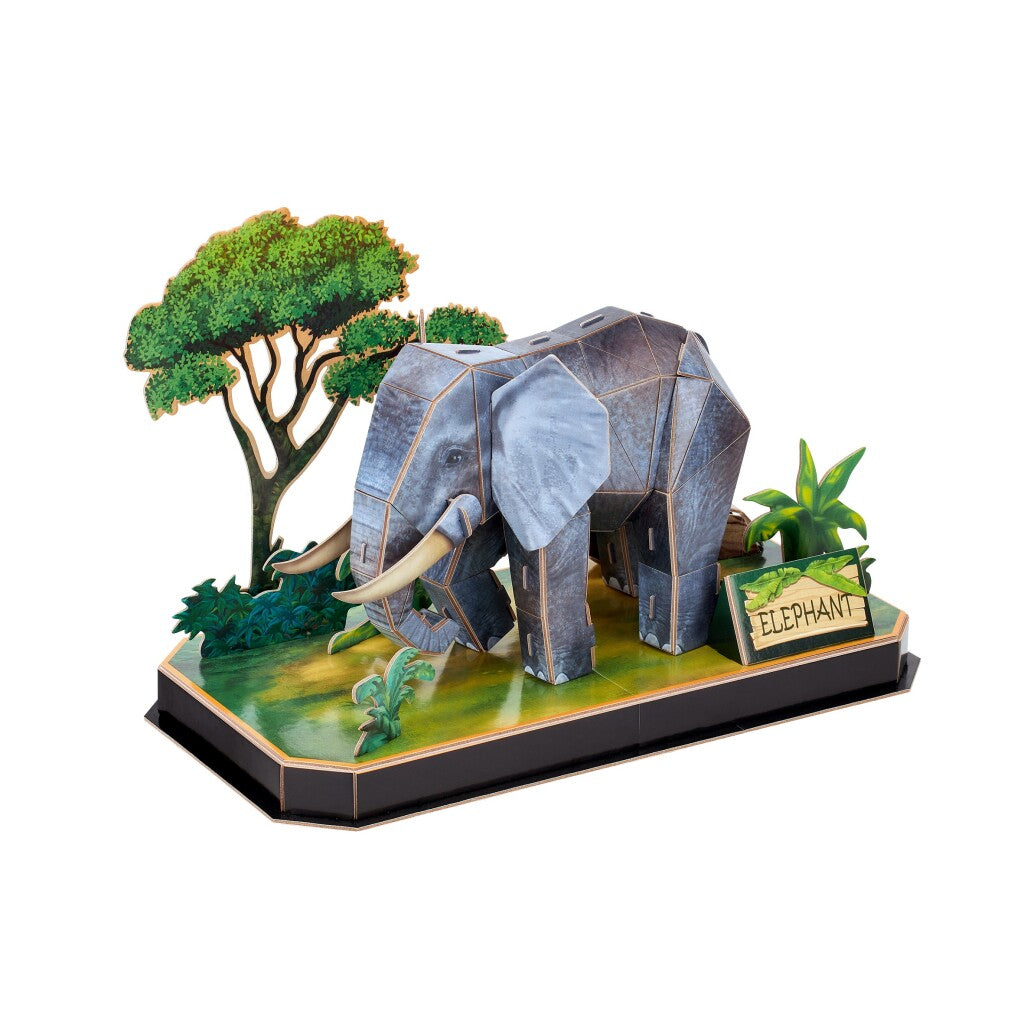 Cubic Fun 3D Puzzle Elephant 42 Pieces with Display Stand for Kids Aged 8 and Up