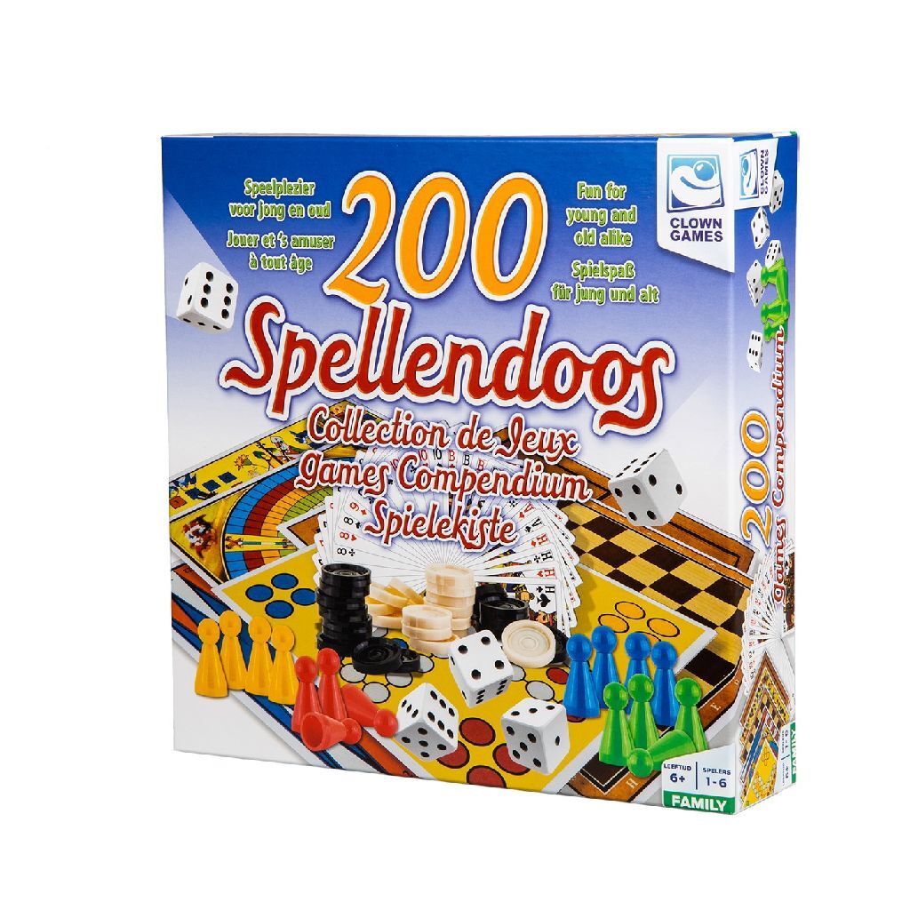 Clown Games Game Box - 200-Piece Set for 1-6 Players