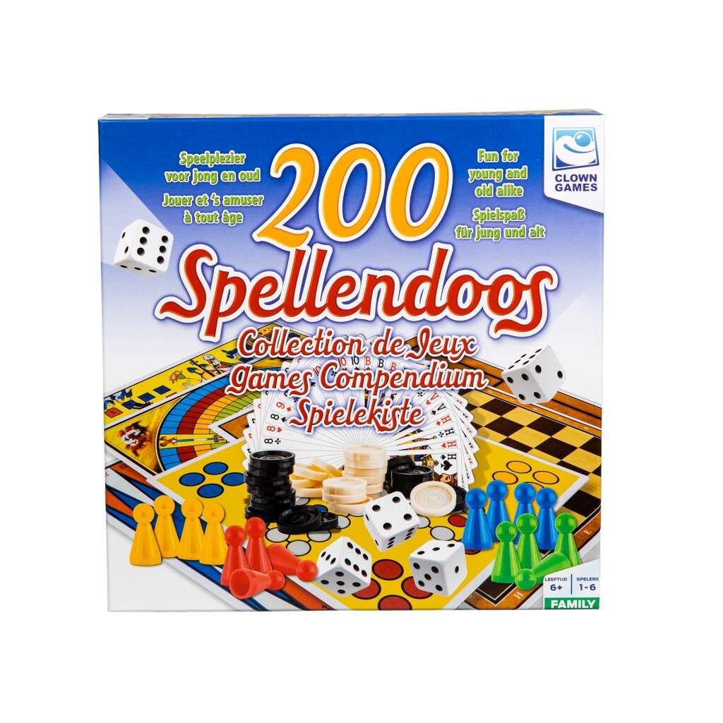Clown Games Game Box - 200-Piece Set for 1-6 Players
