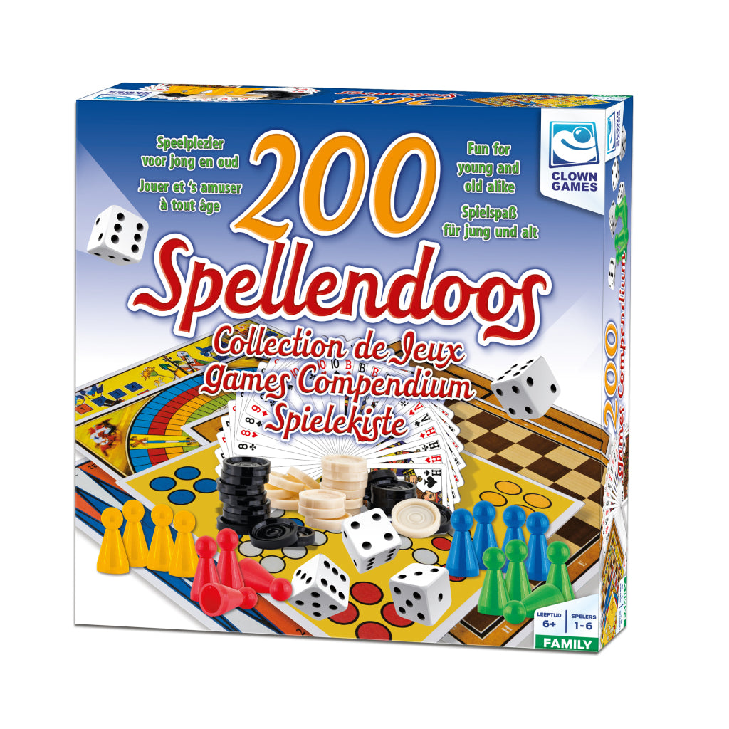 Clown Games Game Box - 200-Piece Set for 1-6 Players