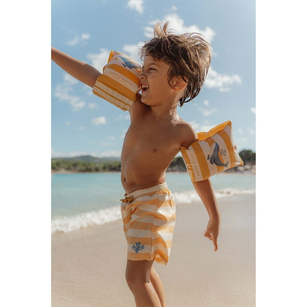 Little Dutch Ocean Dreams Swim Sleeves Yellow/White Suitable for 2-6 Years