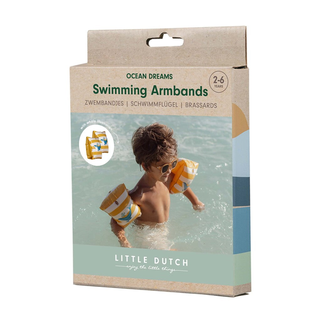 Little Dutch Ocean Dreams Swim Sleeves Yellow/White Suitable for 2-6 Years